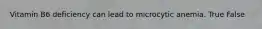Vitamin B6 deficiency can lead to microcytic anemia. True False