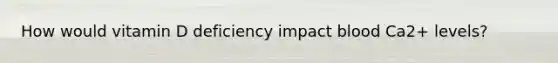 How would vitamin D deficiency impact blood Ca2+ levels?