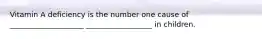 Vitamin A deficiency is the number one cause of ____________________ __________________ in children.