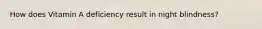 How does Vitamin A deficiency result in night blindness?