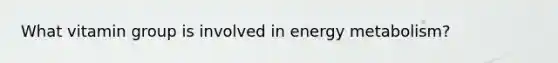 What vitamin group is involved in energy metabolism?