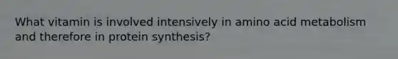 What vitamin is involved intensively in amino acid metabolism and therefore in protein synthesis?