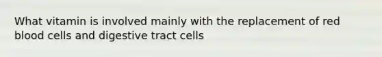 What vitamin is involved mainly with the replacement of red blood cells and digestive tract cells