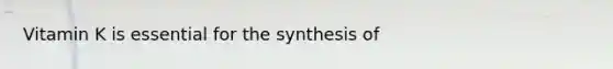 Vitamin K is essential for the synthesis of