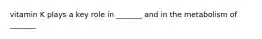vitamin K plays a key role in _______ and in the metabolism of _______