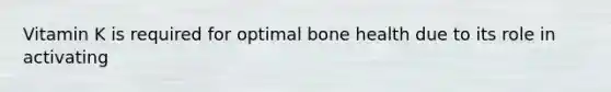 Vitamin K is required for optimal bone health due to its role in activating