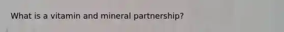 What is a vitamin and mineral partnership?