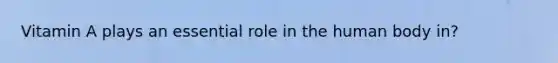 Vitamin A plays an essential role in the human body in?