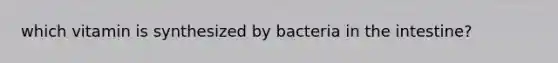 which vitamin is synthesized by bacteria in the intestine?