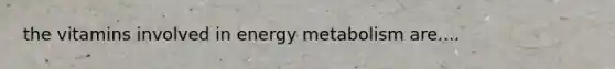 the vitamins involved in energy metabolism are....