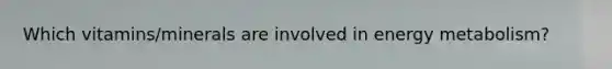 Which vitamins/minerals are involved in energy metabolism?