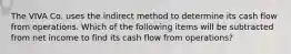 The VIVA Co. uses the indirect method to determine its cash flow from operations. Which of the following items will be subtracted from net income to find its cash flow from operations?