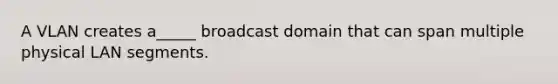 A VLAN creates a_____ broadcast domain that can span multiple physical LAN segments.