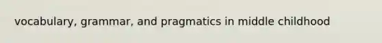 vocabulary, grammar, and pragmatics in middle childhood