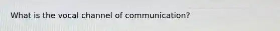 What is the vocal channel of communication?