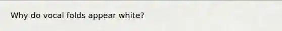 Why do vocal folds appear white?