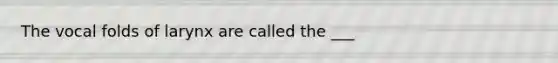 The vocal folds of larynx are called the ___