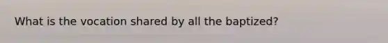 What is the vocation shared by all the baptized?