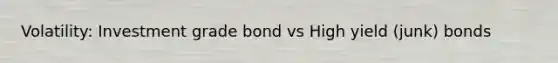 Volatility: Investment grade bond vs High yield (junk) bonds