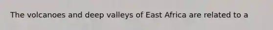 The volcanoes and deep valleys of East Africa are related to a