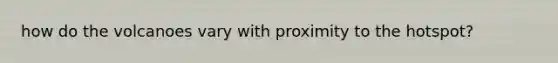 how do the volcanoes vary with proximity to the hotspot?