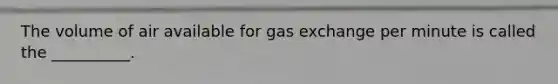 The volume of air available for gas exchange per minute is called the __________.