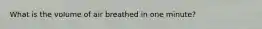 What is the volume of air breathed in one minute?