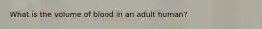 What is the volume of blood in an adult human?