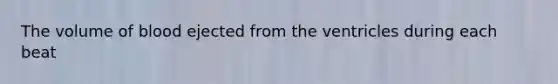 The volume of blood ejected from the ventricles during each beat