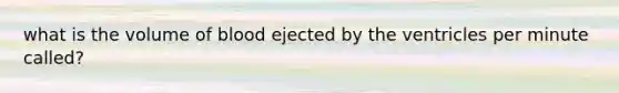 what is the volume of blood ejected by the ventricles per minute called?