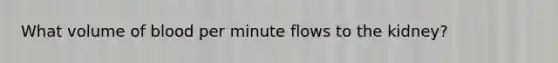 What volume of blood per minute flows to the kidney?