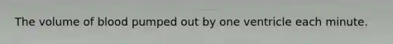 The volume of blood pumped out by one ventricle each minute.