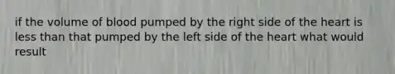 if the volume of blood pumped by the right side of the heart is less than that pumped by the left side of the heart what would result