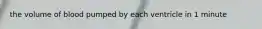 the volume of blood pumped by each ventricle in 1 minute