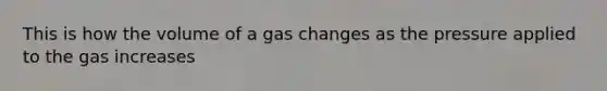 This is how the volume of a gas changes as the pressure applied to the gas increases