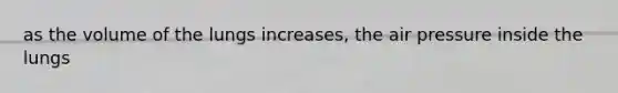 as the volume of the lungs increases, the air pressure inside the lungs