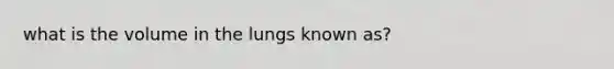 what is the volume in the lungs known as?