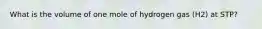 What is the volume of one mole of hydrogen gas (H2) at STP?