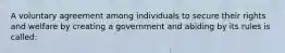 A voluntary agreement among individuals to secure their rights and welfare by creating a government and abiding by its rules is called: