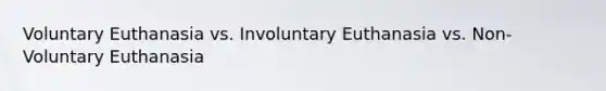 Voluntary Euthanasia vs. Involuntary Euthanasia vs. Non-Voluntary Euthanasia