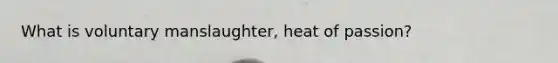 What is voluntary manslaughter, heat of passion?