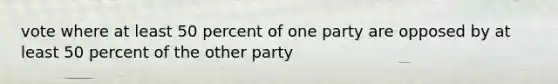 vote where at least 50 percent of one party are opposed by at least 50 percent of the other party