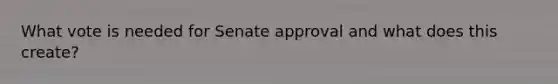 What vote is needed for Senate approval and what does this create?