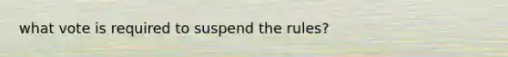 what vote is required to suspend the rules?