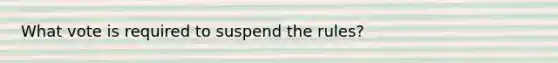 What vote is required to suspend the rules?