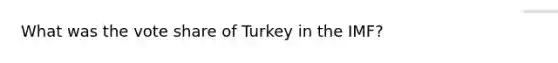 What was the vote share of Turkey in the IMF?