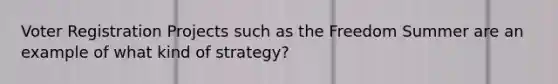 Voter Registration Projects such as the Freedom Summer are an example of what kind of strategy?