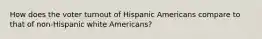 How does the voter turnout of Hispanic Americans compare to that of non-Hispanic white Americans?