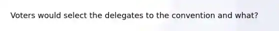 Voters would select the delegates to the convention and what?