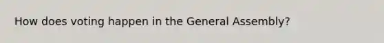 How does voting happen in the General Assembly?